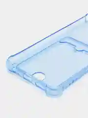 Голубой чехол для Xiaomi Redmi Note 10 / Redmi Note 10S / Poco M5s прозрачный с карманом для карты