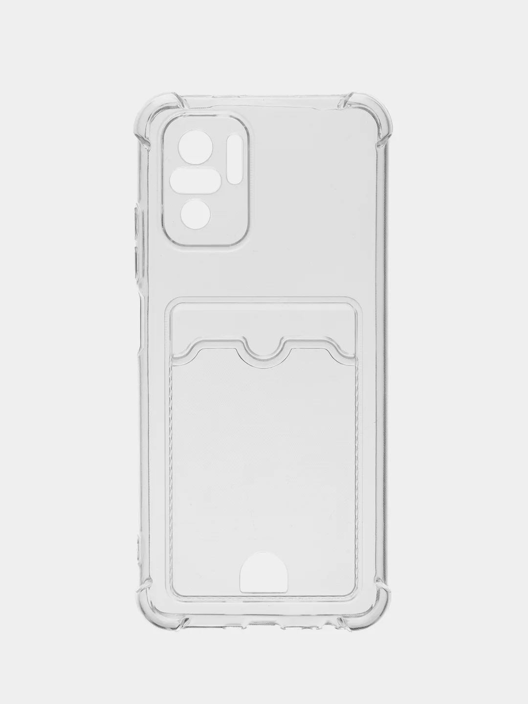 Прозрачный чехол для Xiaomi Redmi Note 10 / Redmi Note 10S / Poco M5s прозрачный с карманом для карты