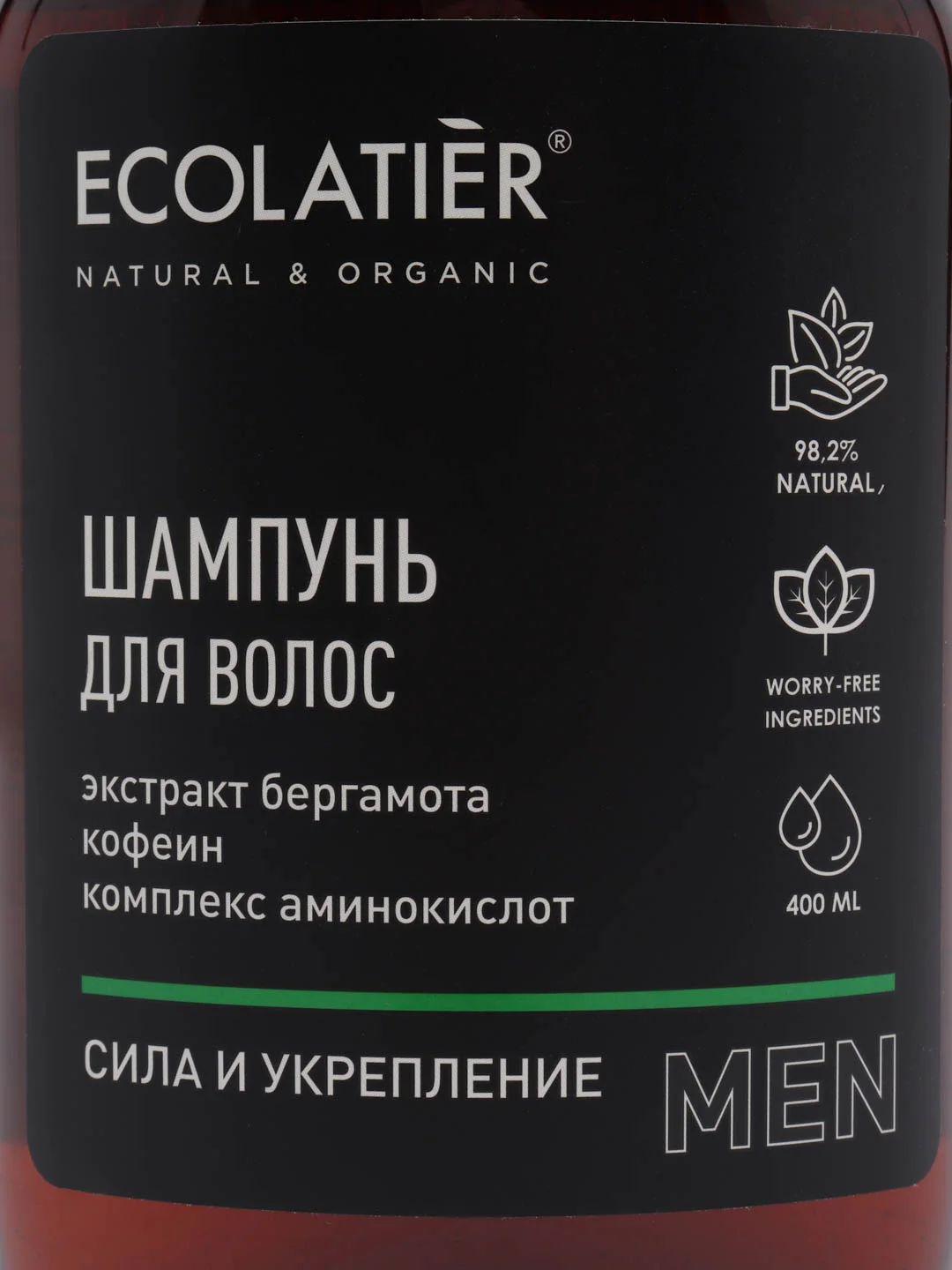 Ecolatier Men Шампунь для волос Сила и укрепление, 400 мл