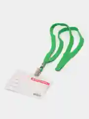 Зеленый бейдж горизонтальный на шнурке