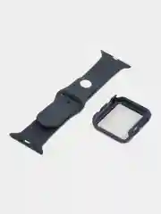 Синий силиконовый ремешок для Apple Watch, с корпусом, 38 / 40 / 42 / 44