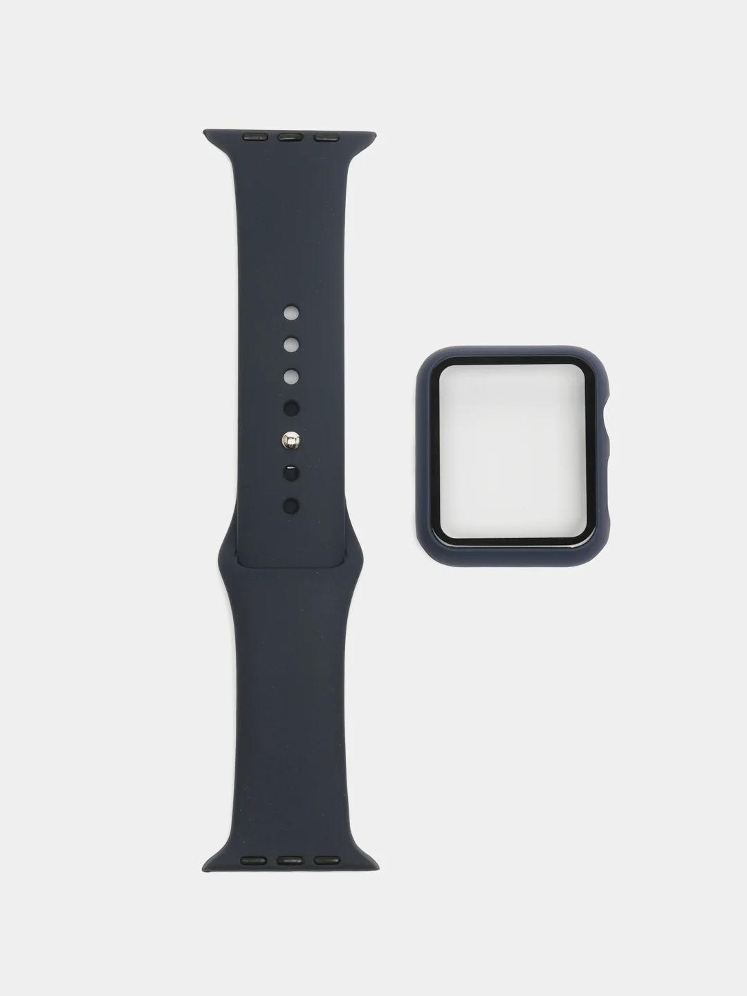 Синий силиконовый ремешок для Apple Watch, с корпусом, 38 / 40 / 42 / 44