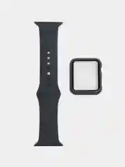 Синий силиконовый ремешок для Apple Watch, с корпусом, 38 / 40 / 42 / 44