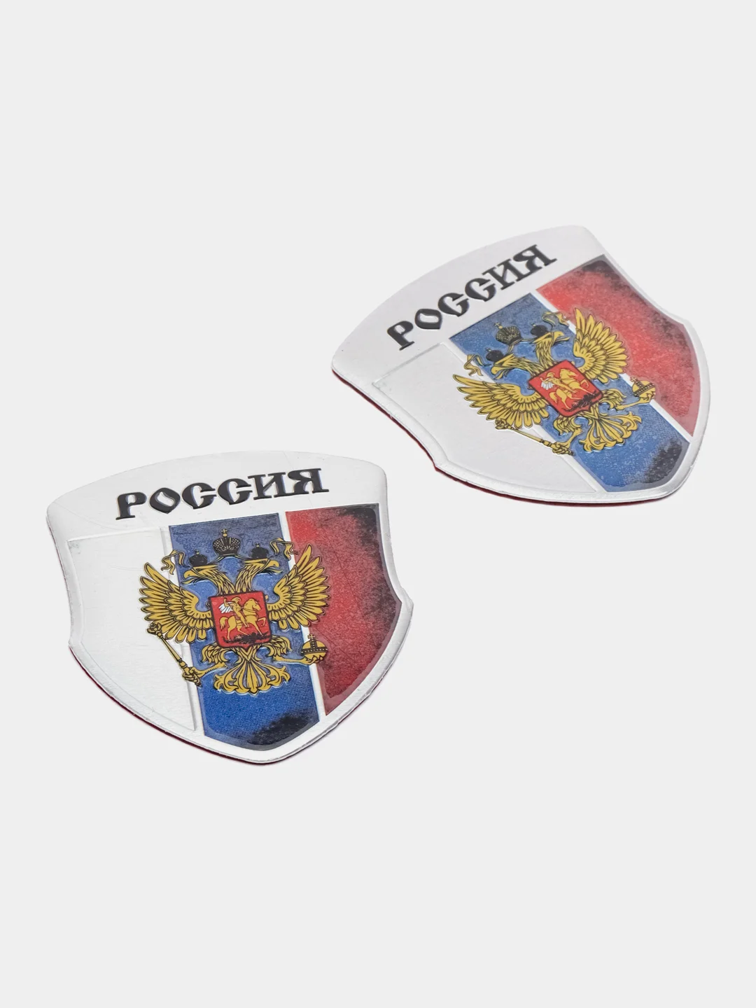 Шильдик наклейка триколор Россия геральдический щит, 55 х 50