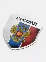 Шильдик наклейка триколор Россия геральдический щит, 55 х 50