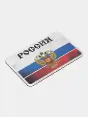 Автомобильная наклейка, шильдик тюнинг триколор Россия, прямоугольная, 80 х 50