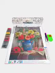 Алмазная мозаика 30 х 40 см "Цветы" без подрамника