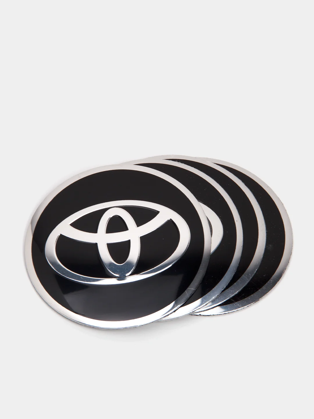 Серый металлик наклейки на диски, колпаки Toyota Тойота сферическая, изогнутая, 56 мм, 4 штуки
