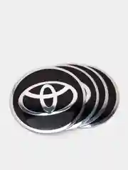 Серый металлик наклейки на диски, колпаки Toyota Тойота сферическая, изогнутая, 56 мм, 4 штуки