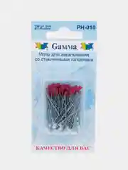 "Gamma"   PH-010 Иглы для закалывания со стеклянными головками сталь 100 шт  36 мм