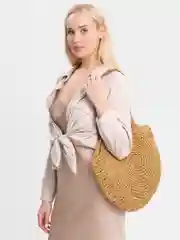 Карамельный соломенная сумка