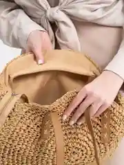Карамельный соломенная сумка