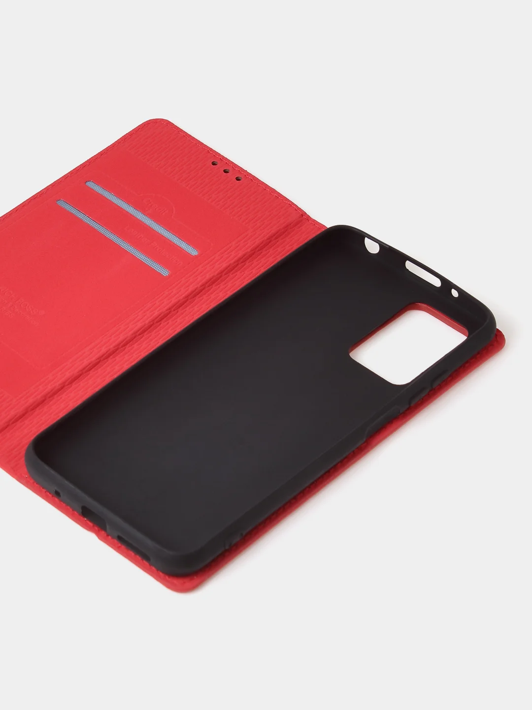 Красный чехол-книжка для Redmi 10 (4G) из нубука Super Creative