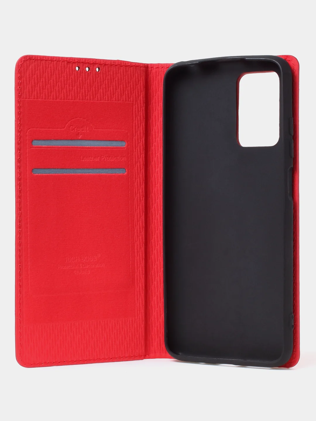 Красный чехол-книжка для Redmi 10 (4G) из нубука Super Creative