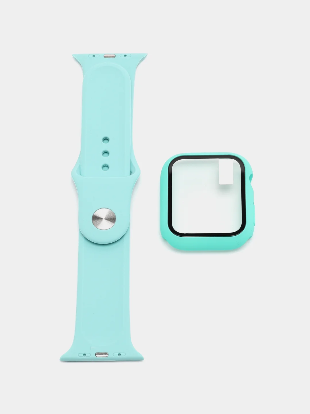 Бирюзовый силиконовый ремешок для Apple Watch, с корпусом, 38 / 40 / 42 / 44