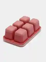 Пастельно-коралловый форма для льда с крышкой на 6 кубиков