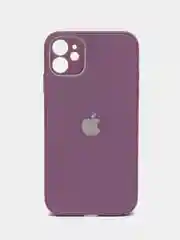Сиреневый чехол для iPhone, силиконовый, со стеклянной панелью