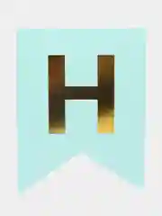 Бирюзовый растяжка из букв "Happy birthday" для дня рождения