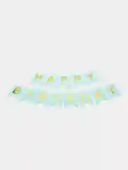 Бирюзовый растяжка из букв "Happy birthday" для дня рождения