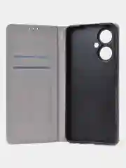 Тёмно-серый чехол-книжка для Tecno Camon 19 / Tecno Camon 19 Pro из нубука Super Creative