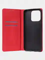 Красный чехол-книжка для Redmi 12C / Poco C55 из нубука Super Creative