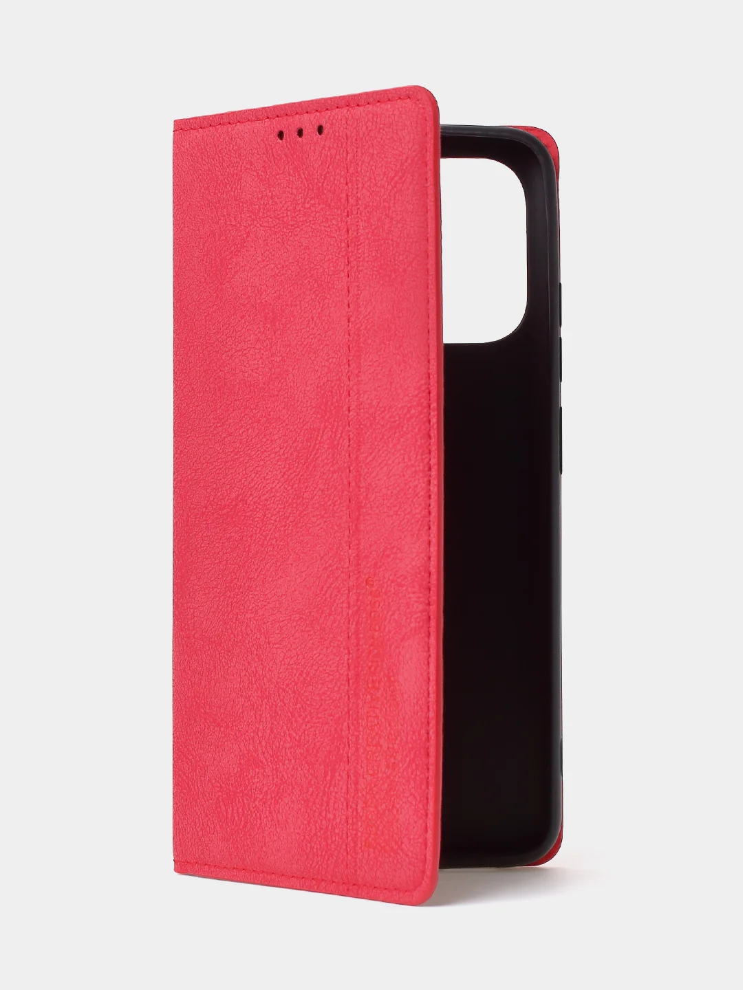 Красный чехол-книжка для Redmi 12C / Poco C55 из нубука Super Creative