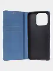 Синий чехол-книжка для Redmi 12C / Poco C55 из нубука Super Creative