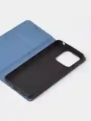 Синий чехол-книжка для Redmi 12C / Poco C55 из нубука Super Creative