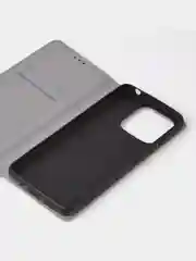 Тёмно-серый чехол-книжка для Redmi 12C / Poco C55 из нубука Super Creative