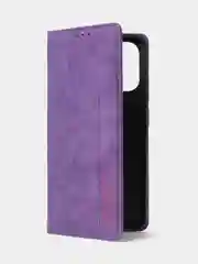Фиолетовый чехол-книжка для Redmi 12C / Poco C55 из нубука Super Creative