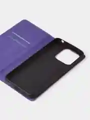 Фиолетовый чехол-книжка для Redmi 12C / Poco C55 из нубука Super Creative