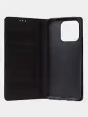Черный чехол-книжка для Redmi 12C / Poco C55 из нубука Super Creative