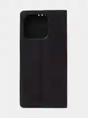 Черный чехол-книжка для Redmi 12C / Poco C55 из нубука Super Creative