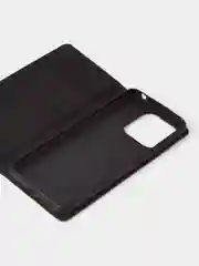 Черный чехол-книжка для Redmi 12C / Poco C55 из нубука Super Creative