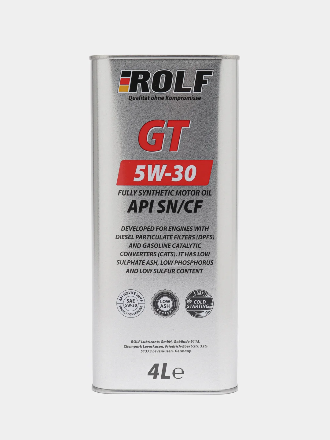 Масло моторное ROLF GT 5W-30 4 л. синтетика, железная банка