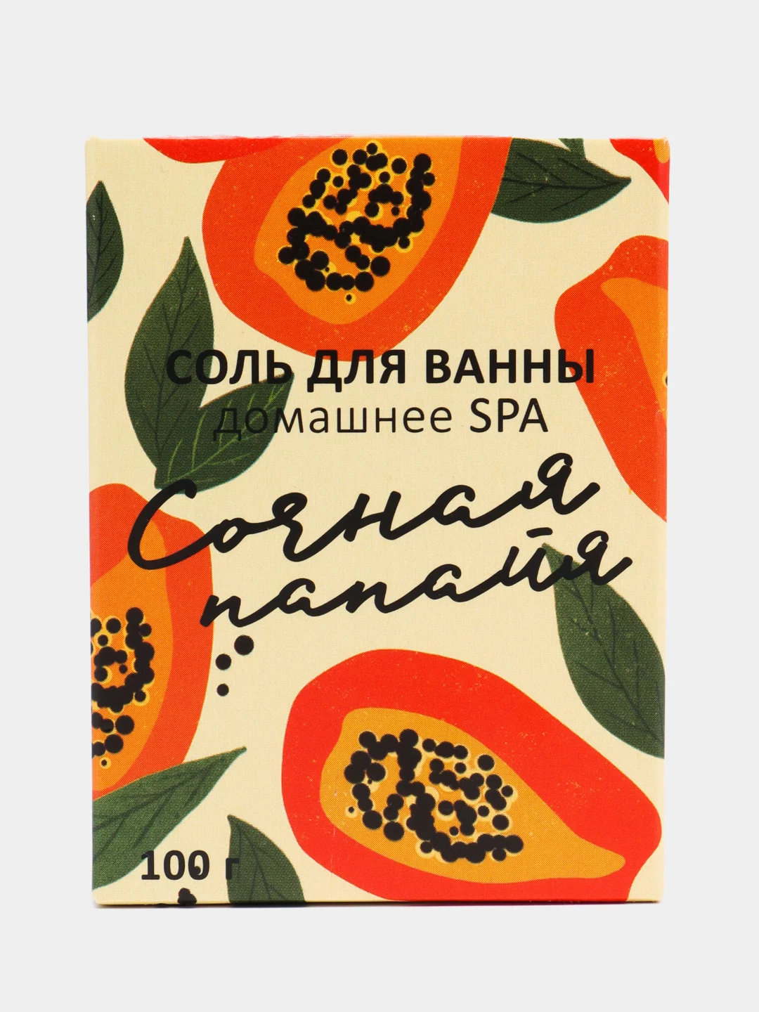 Светло-оранжевый соль для ванны, с ароматами инжир / папайя / манго / клубника / малина / лимон / апельсин / яблоко, 100 г