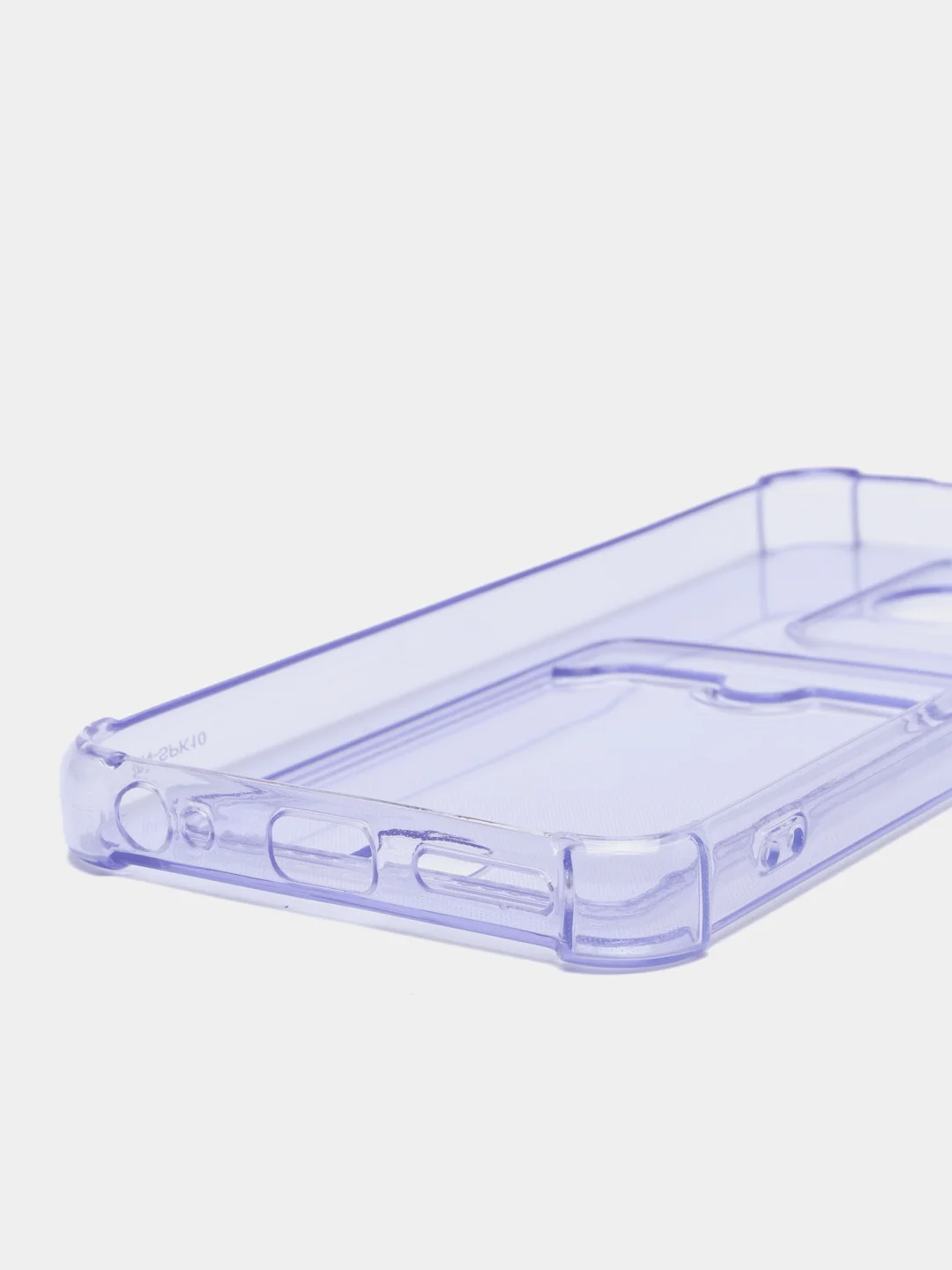 Лавандовый чехол противоударный Tecno Spark 10 / 10C, Спарк 10 / 10С прозрачный, с карманом для карты