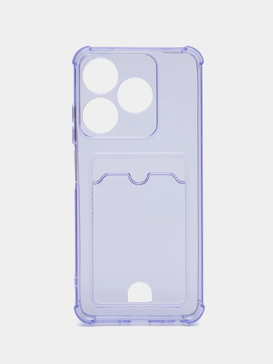 Лавандовый чехол противоударный Tecno Spark 10 / 10C, Спарк 10 / 10С прозрачный, с карманом для карты