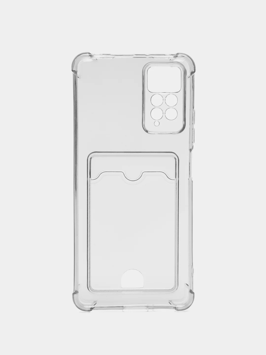 Черный чехол Redmi Note 11 Pro / Note 12 Pro 4G Нот 11 Про прозрачный с карманом для карты