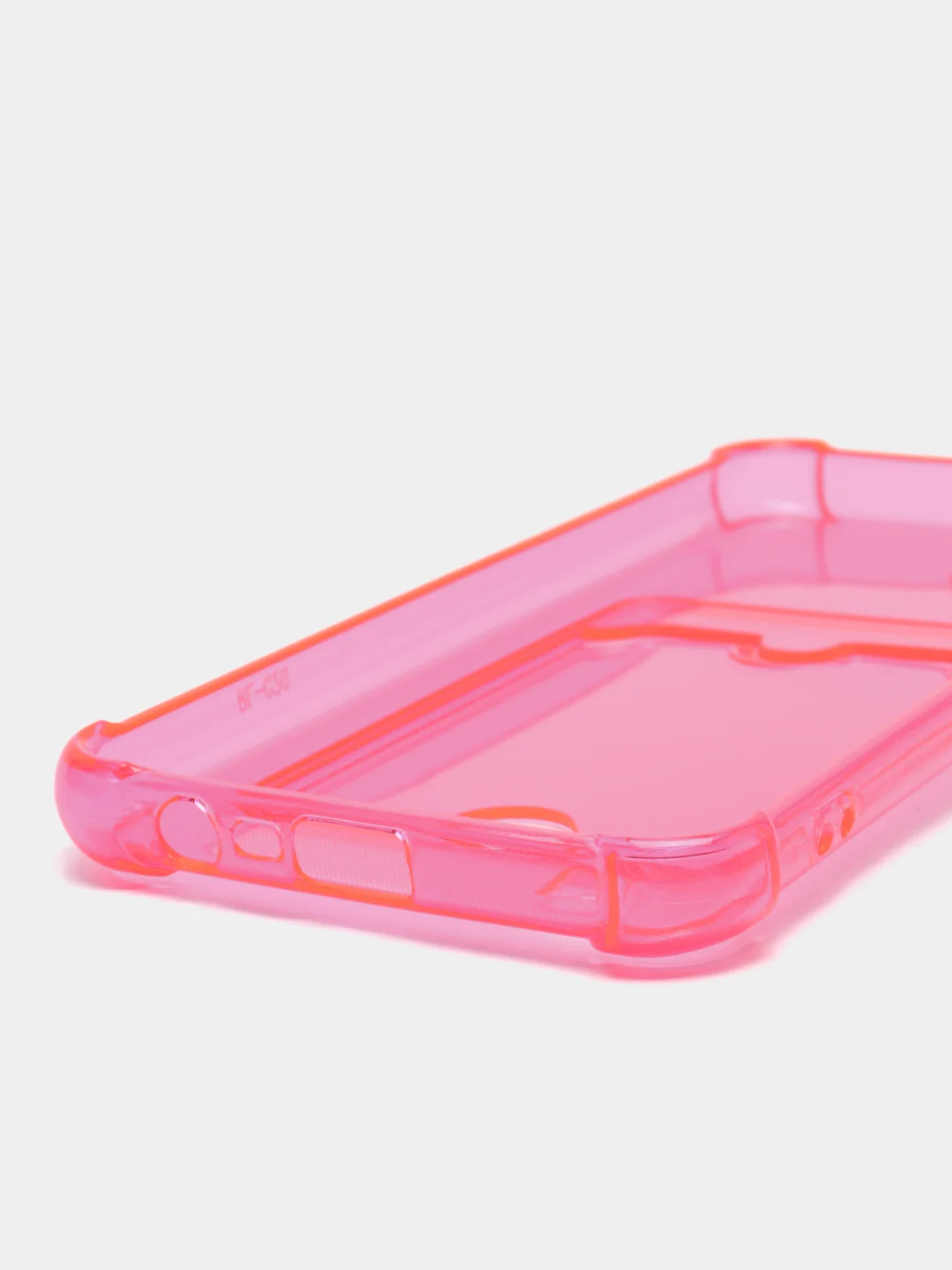 Розовый чехол противоударный Realme C11 2021, C20, прозрачный с карманом для карты