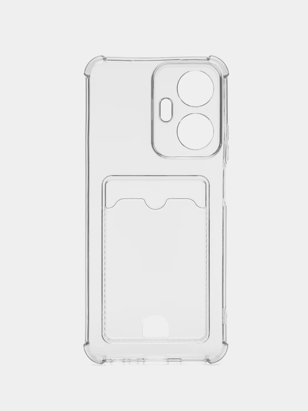Черный чехол для Realme C55 / Реалми С55, прозрачный, с карманом для карты