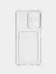 Черный чехол для Realme C55 / Реалми С55, прозрачный, с карманом для карты