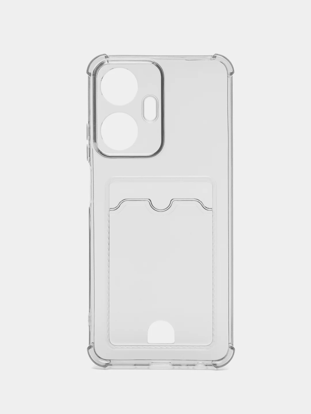 Черный чехол для Realme C55 / Реалми С55, прозрачный, с карманом для карты