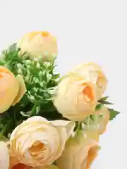 Желтый искусственные цветы "Букет камелий", 15 голов