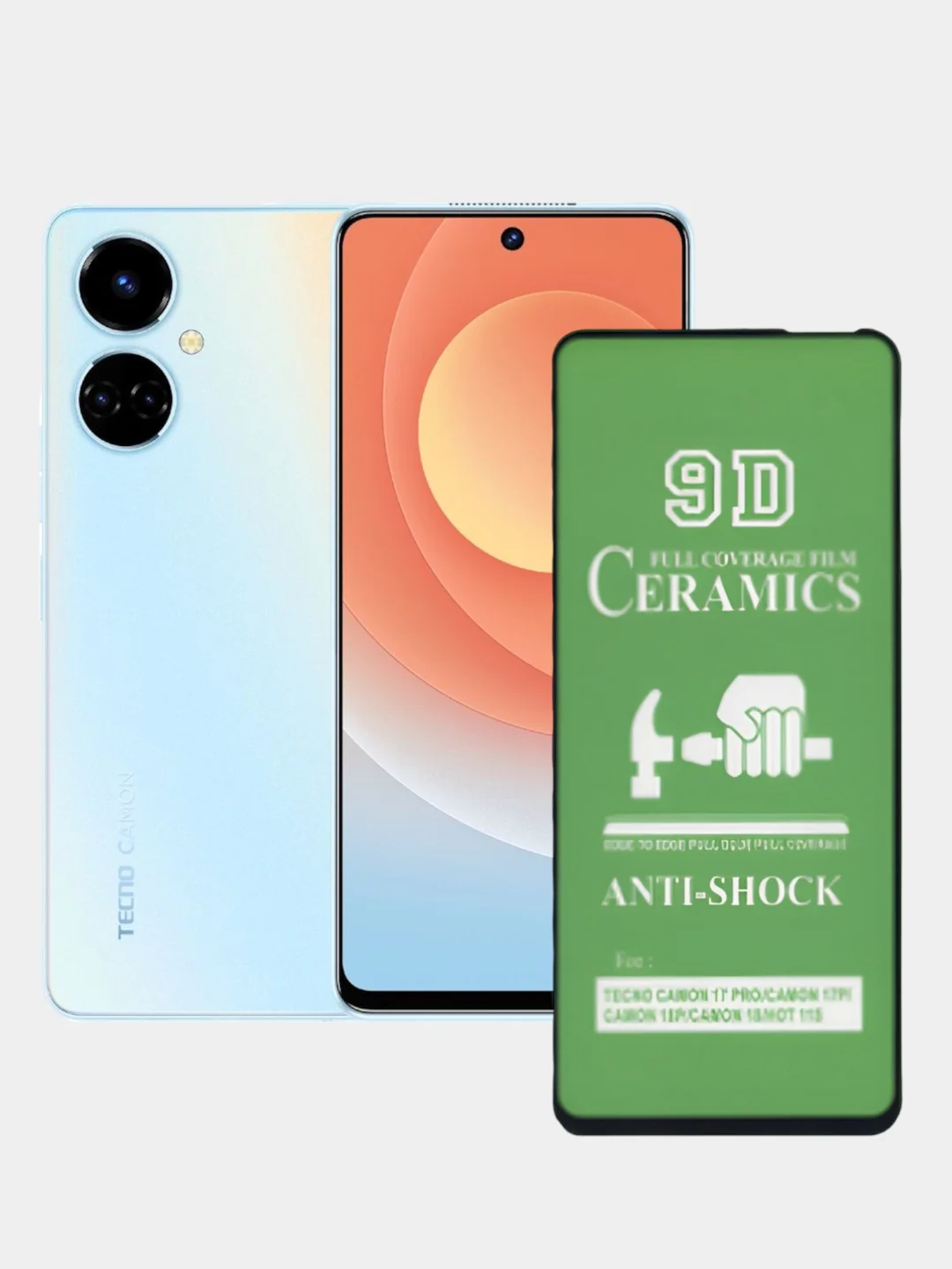 Угольный защитная керамическая глянцевая пленка Tecno Camon 18 Camon 19 Pova Neo 2 Infinix Hot 11S