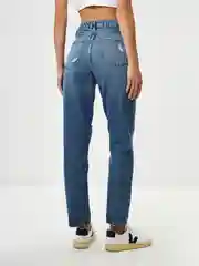 Индиго джинсы женские Sela MOM FIT, с разрезами