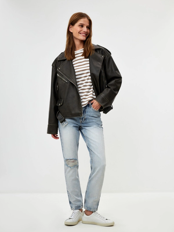 Джинсы женские Sela MOM FIT, с разрезами