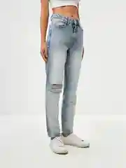 Индиго джинсы женские Sela MOM FIT, с разрезами