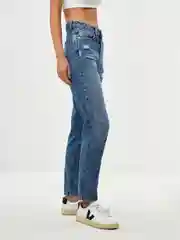 Индиго джинсы женские Sela MOM FIT, с разрезами