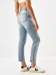 Индиго джинсы женские Sela MOM FIT, с разрезами
